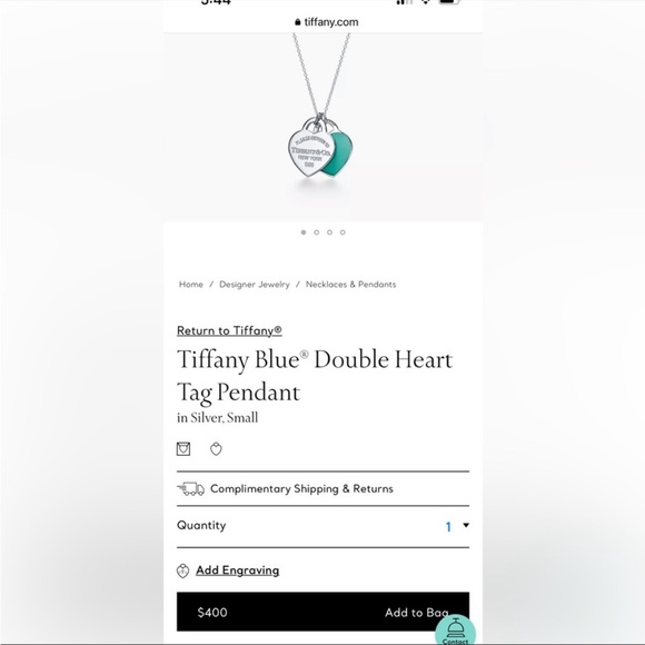 Tiffany & co necklace two heart pendant 16 inches New! ๐ฅ๐ฅ๐ฅ๐ฅ - Picture 4 of 14